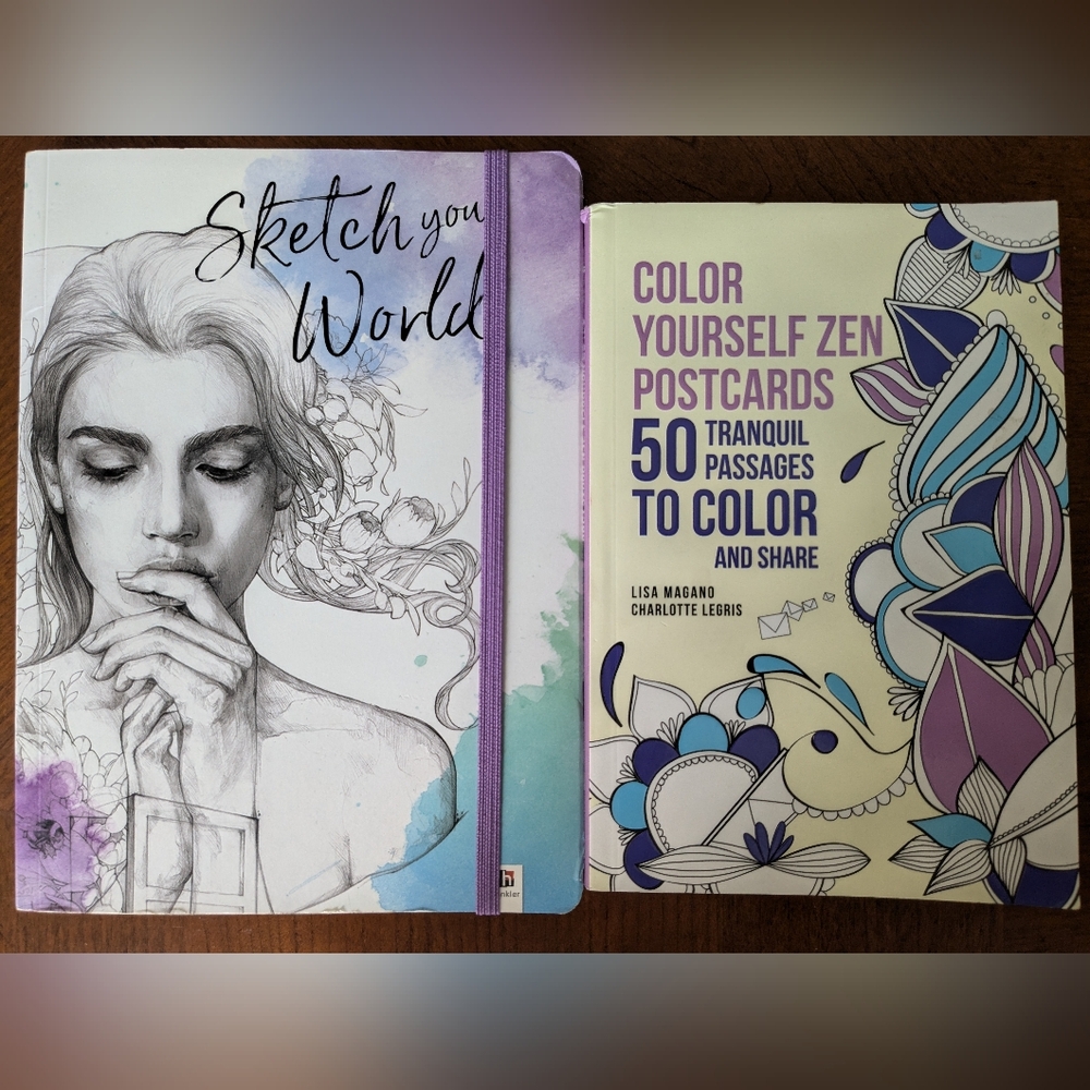Set of 2 Adult Coloring Books